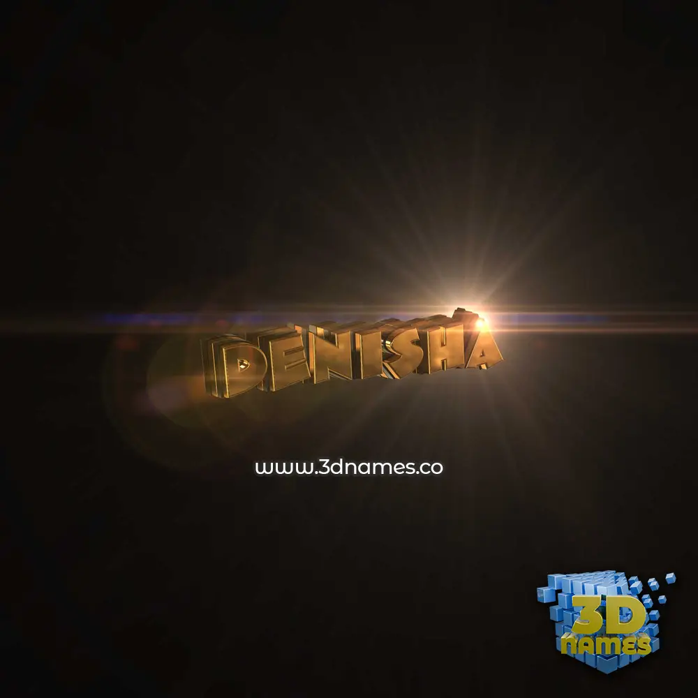 denisha in Golden Sparkle style - 3D name wallpaper