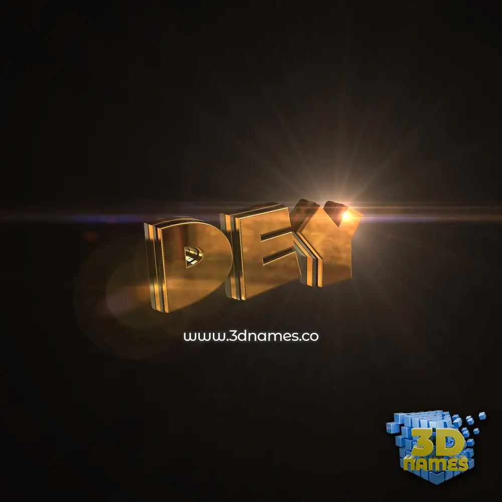 dey in Golden Sparkle style - 3D name wallpaper