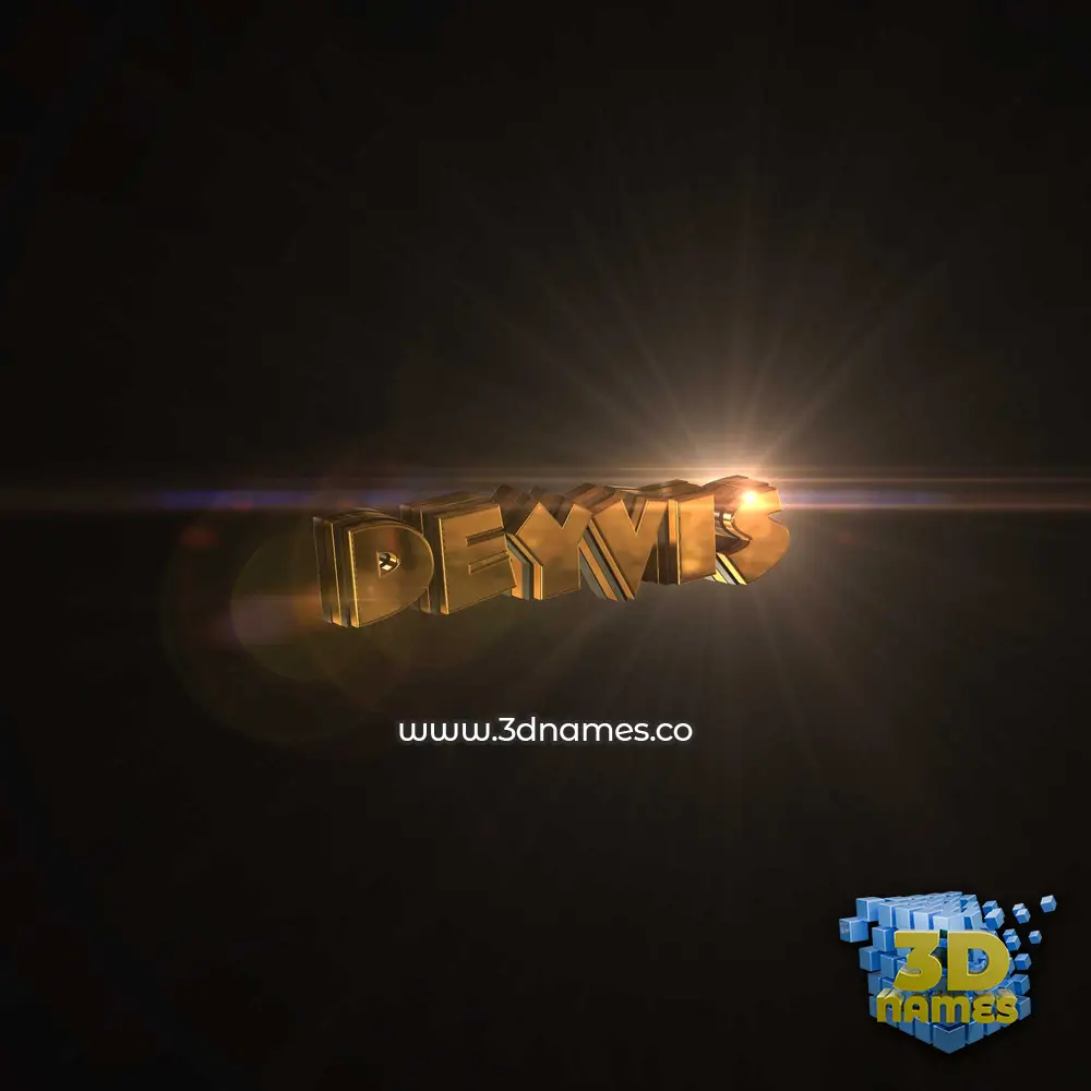 deyvis in Golden Sparkle style - 3D name wallpaper