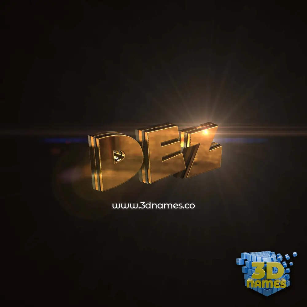 dez in Golden Sparkle style - 3D name wallpaper
