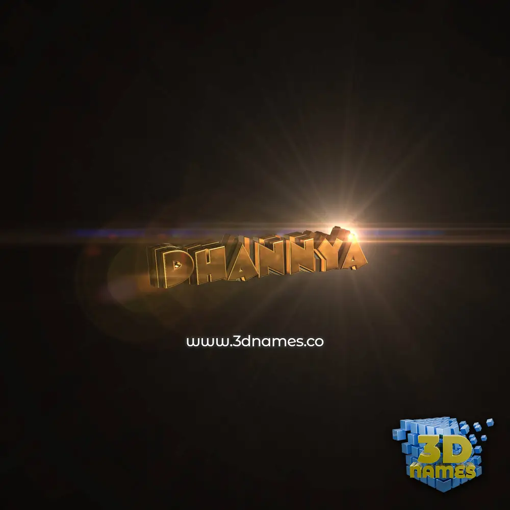 dhannya in Golden Sparkle style - 3D name wallpaper