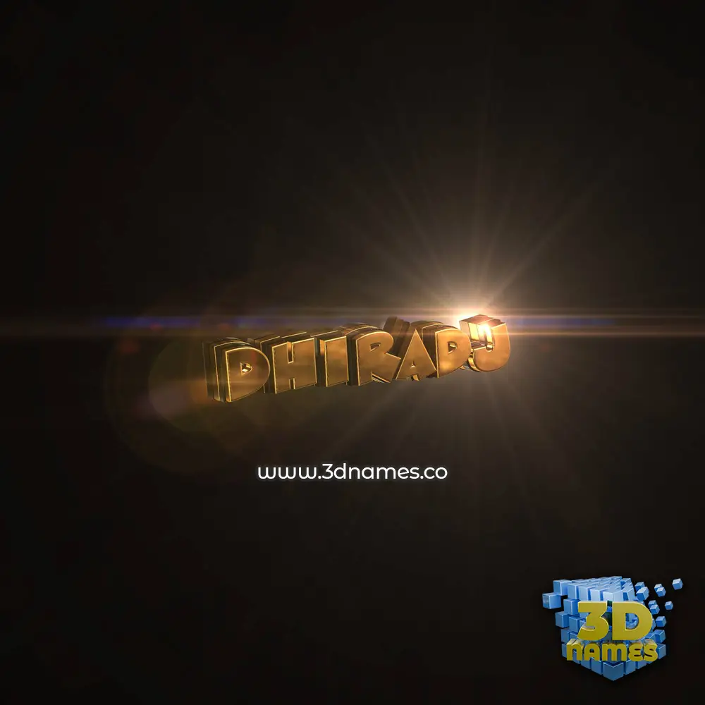 dhiradj in Golden Sparkle style - 3D name wallpaper