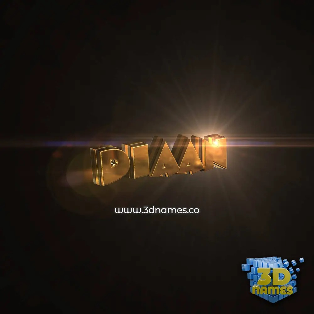 diaan in Golden Sparkle style - 3D name wallpaper