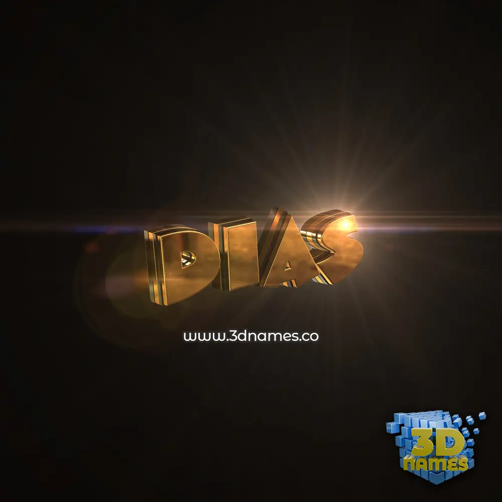 dias in Golden Sparkle style - 3D name wallpaper