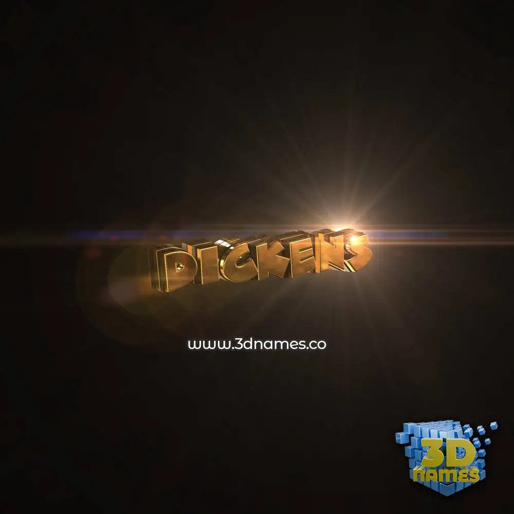 dickens in Golden Sparkle style - 3D name wallpaper