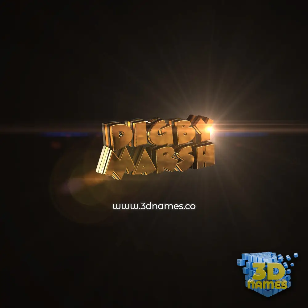 digby marsh in Golden Sparkle style - 3D name wallpaper