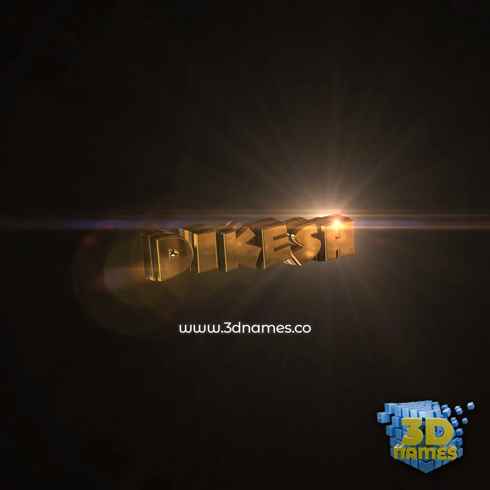 dikesh in Golden Sparkle style - 3D name wallpaper