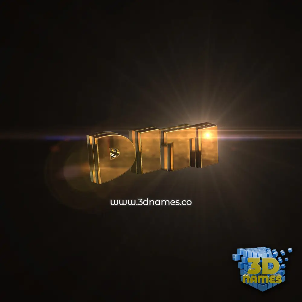 diti in Golden Sparkle style - 3D name wallpaper