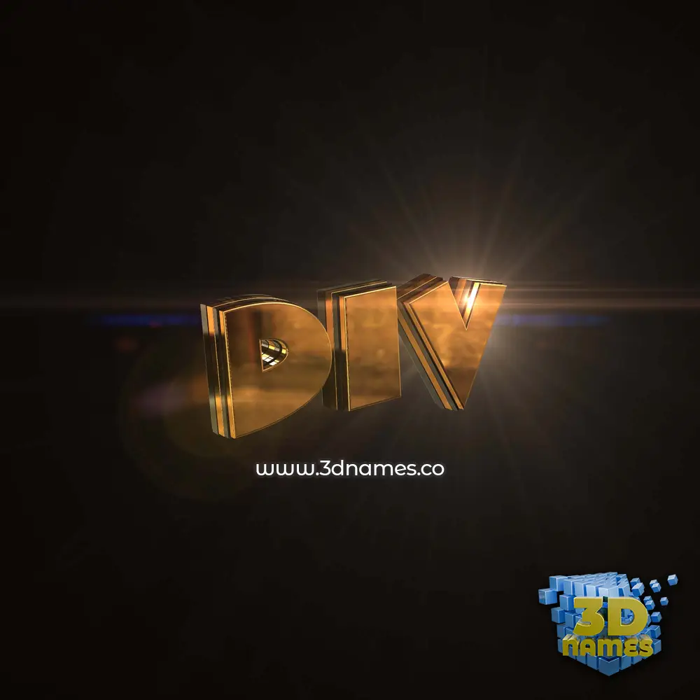 div in Golden Sparkle style - 3D name wallpaper