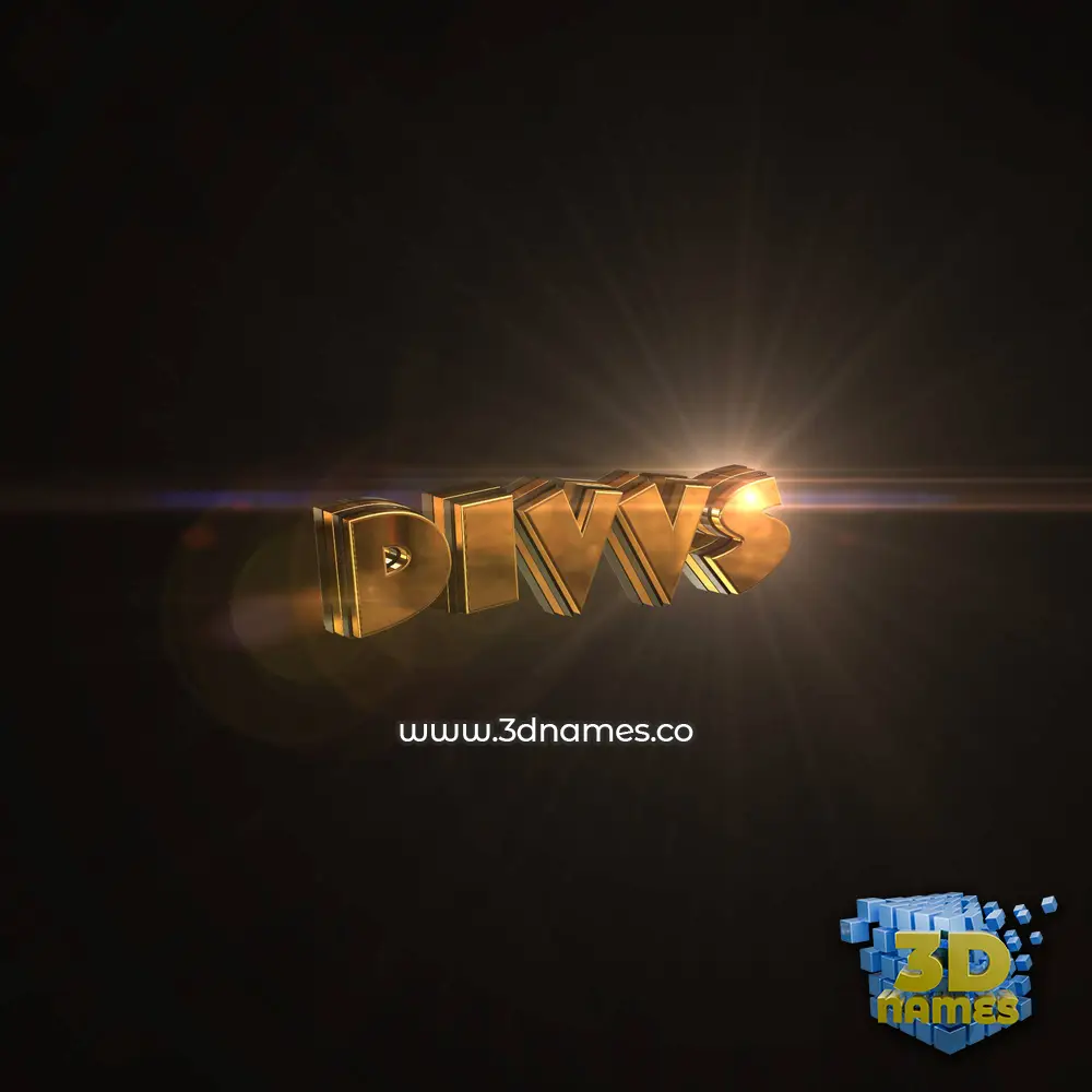 divvs in Golden Sparkle style - 3D name wallpaper