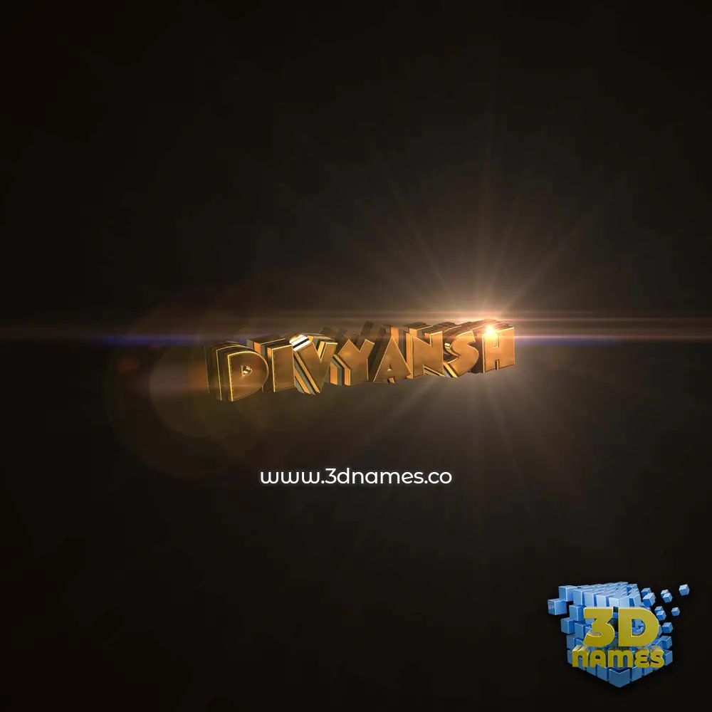 divyansh in Golden Sparkle style - 3D name wallpaper