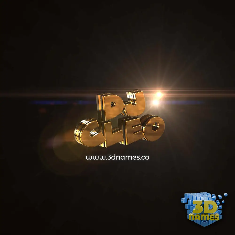 dj cleo in Golden Sparkle style - 3D name wallpaper