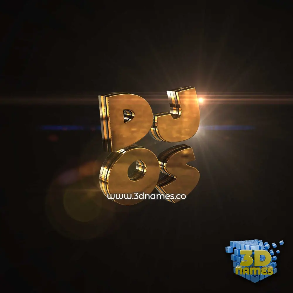 dj os in Golden Sparkle style - 3D name wallpaper