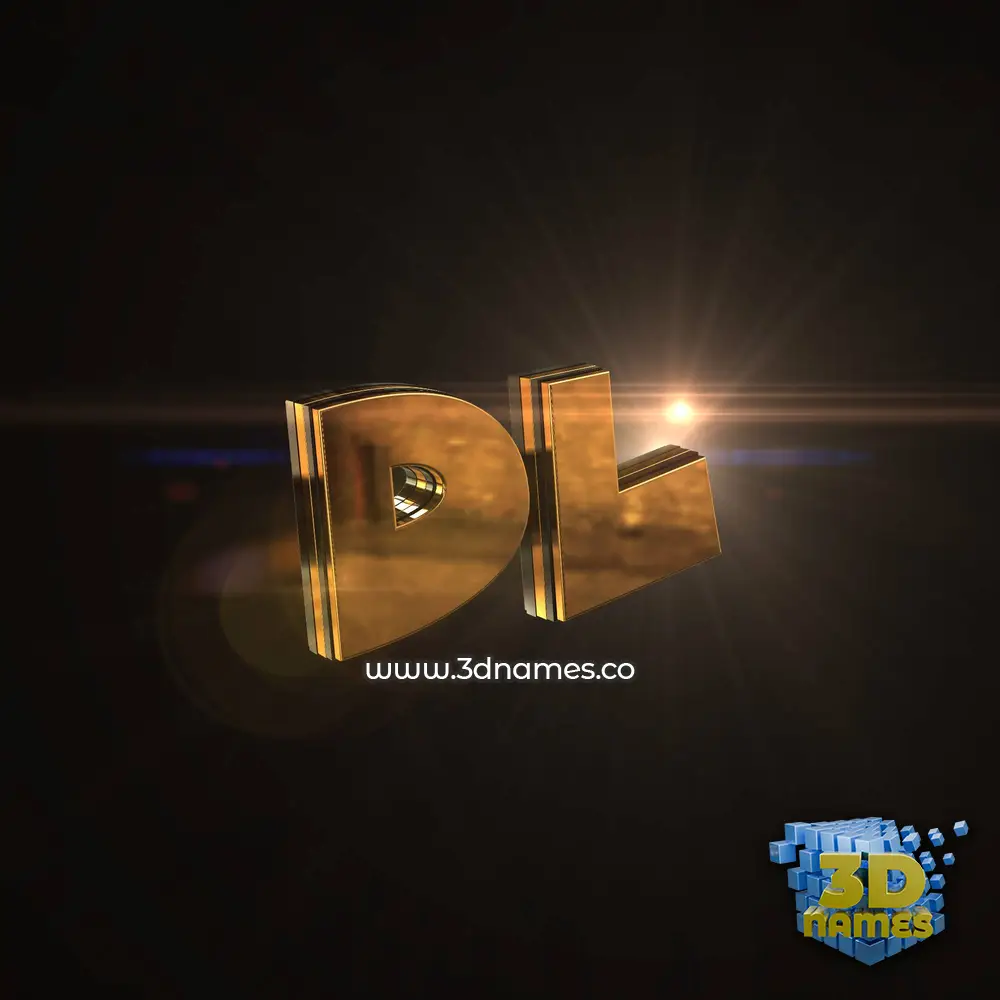 dl in Golden Sparkle style - 3D name wallpaper
