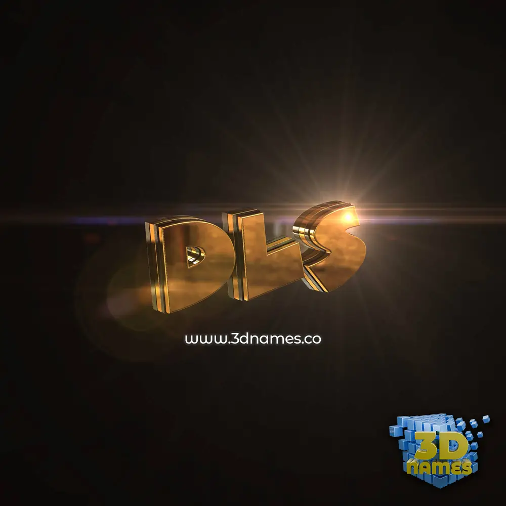 dls in Golden Sparkle style - 3D name wallpaper