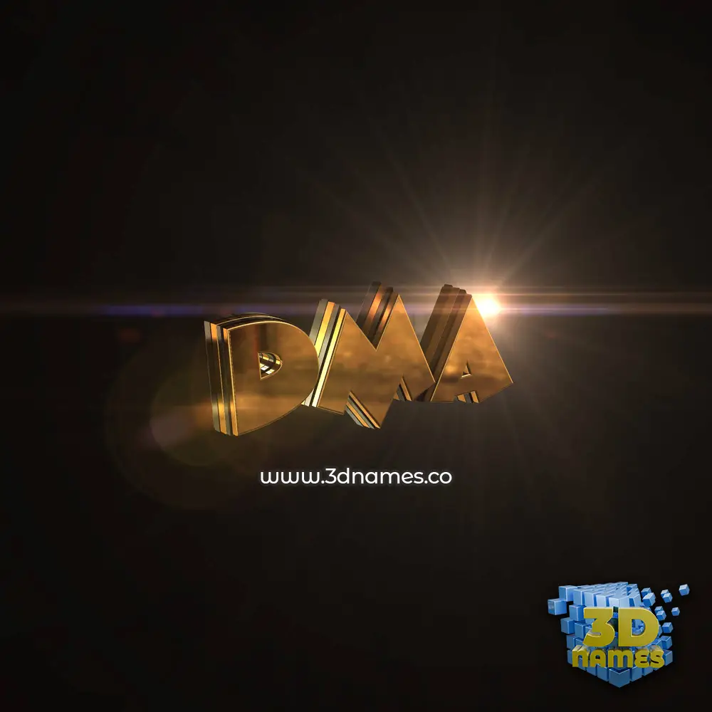 dma in Golden Sparkle style - 3D name wallpaper