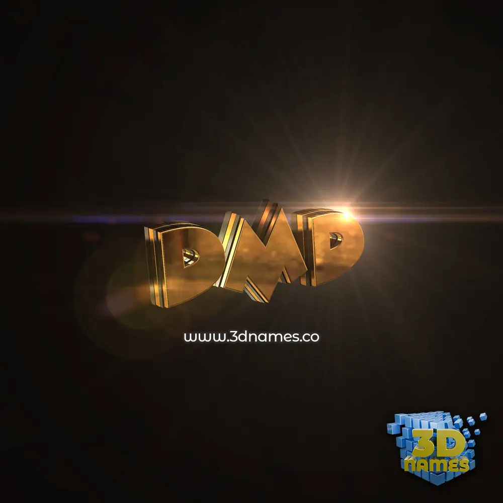 dmd in Golden Sparkle style - 3D name wallpaper