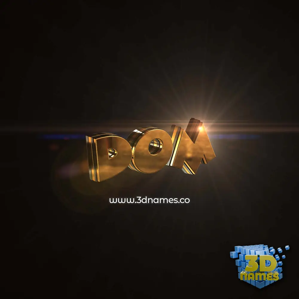 dom in Golden Sparkle style - 3D name wallpaper