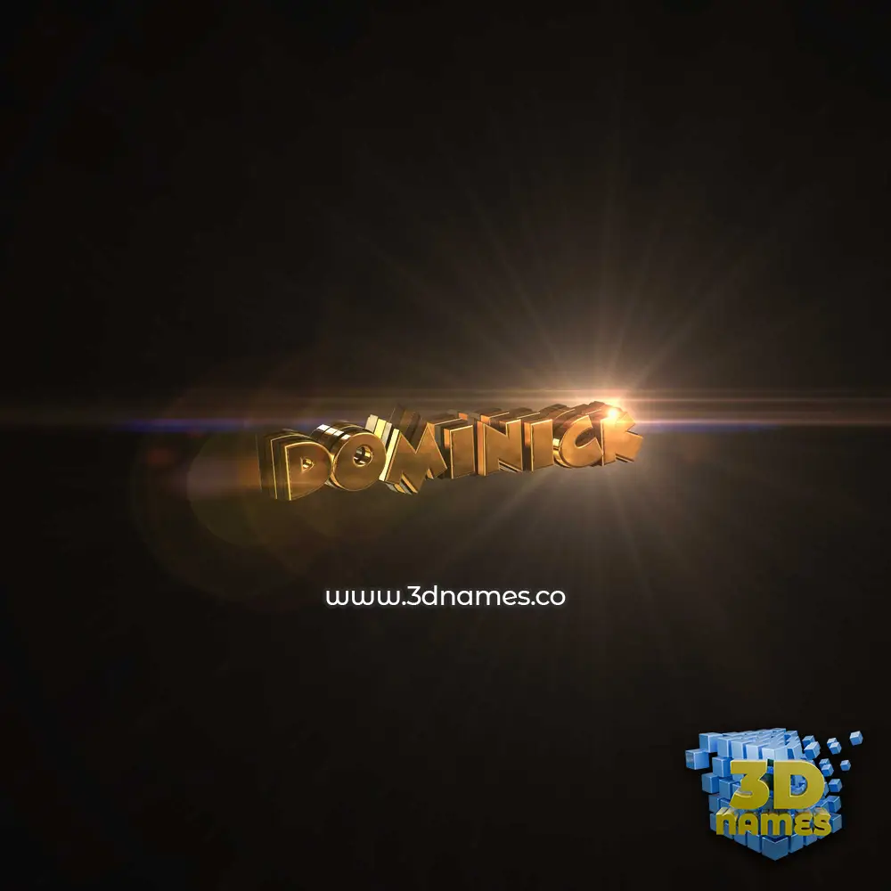dominick in Golden Sparkle style - 3D name wallpaper