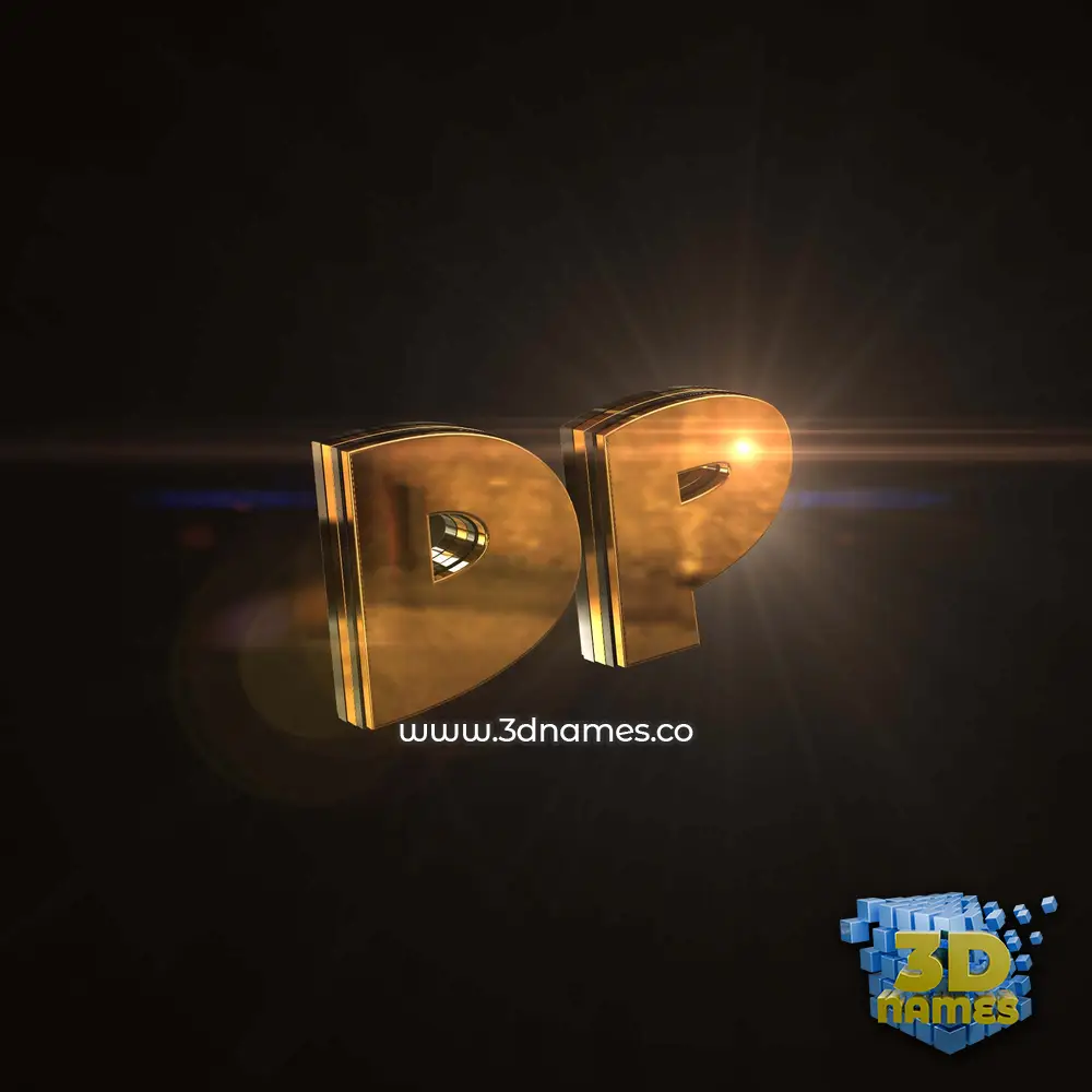 dp in Golden Sparkle style - 3D name wallpaper