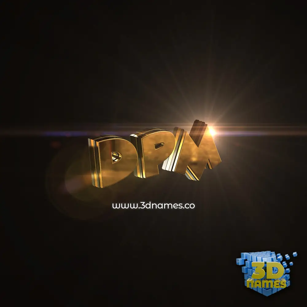 dpm in Golden Sparkle style - 3D name wallpaper
