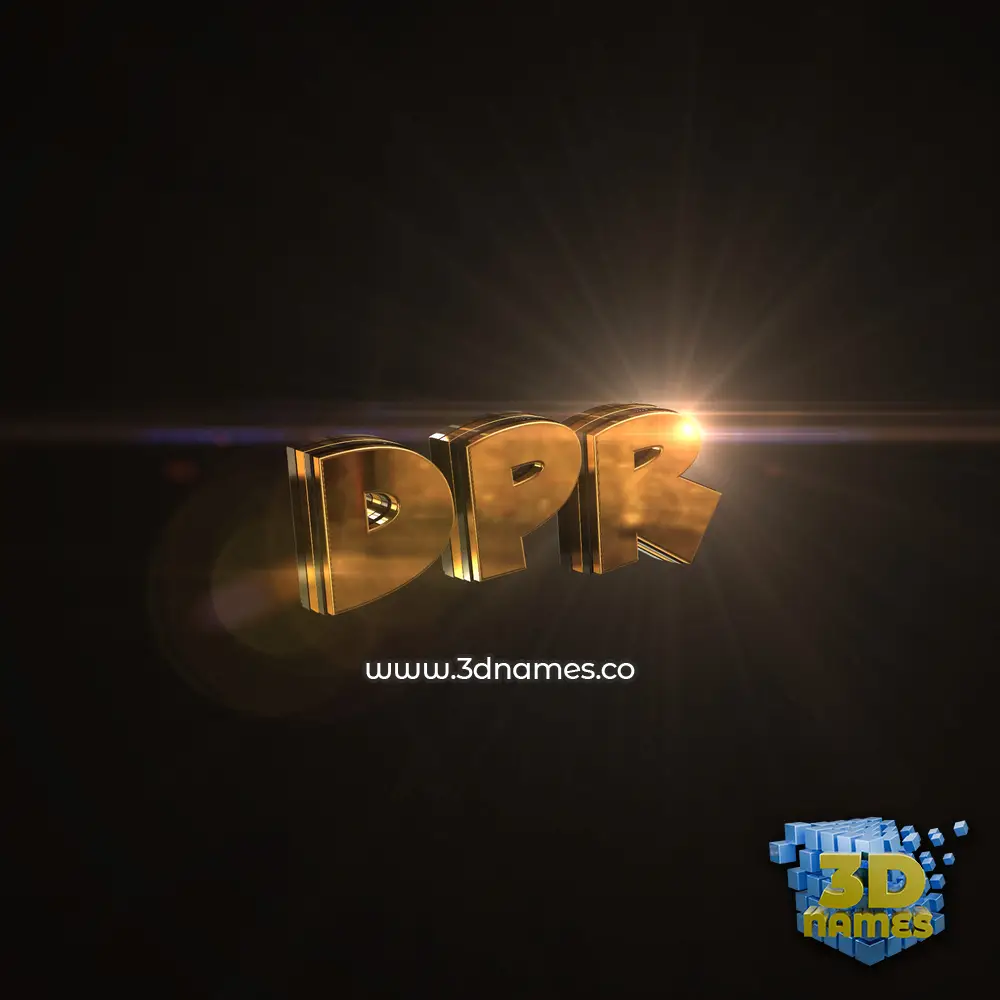 dpr in Golden Sparkle style - 3D name wallpaper