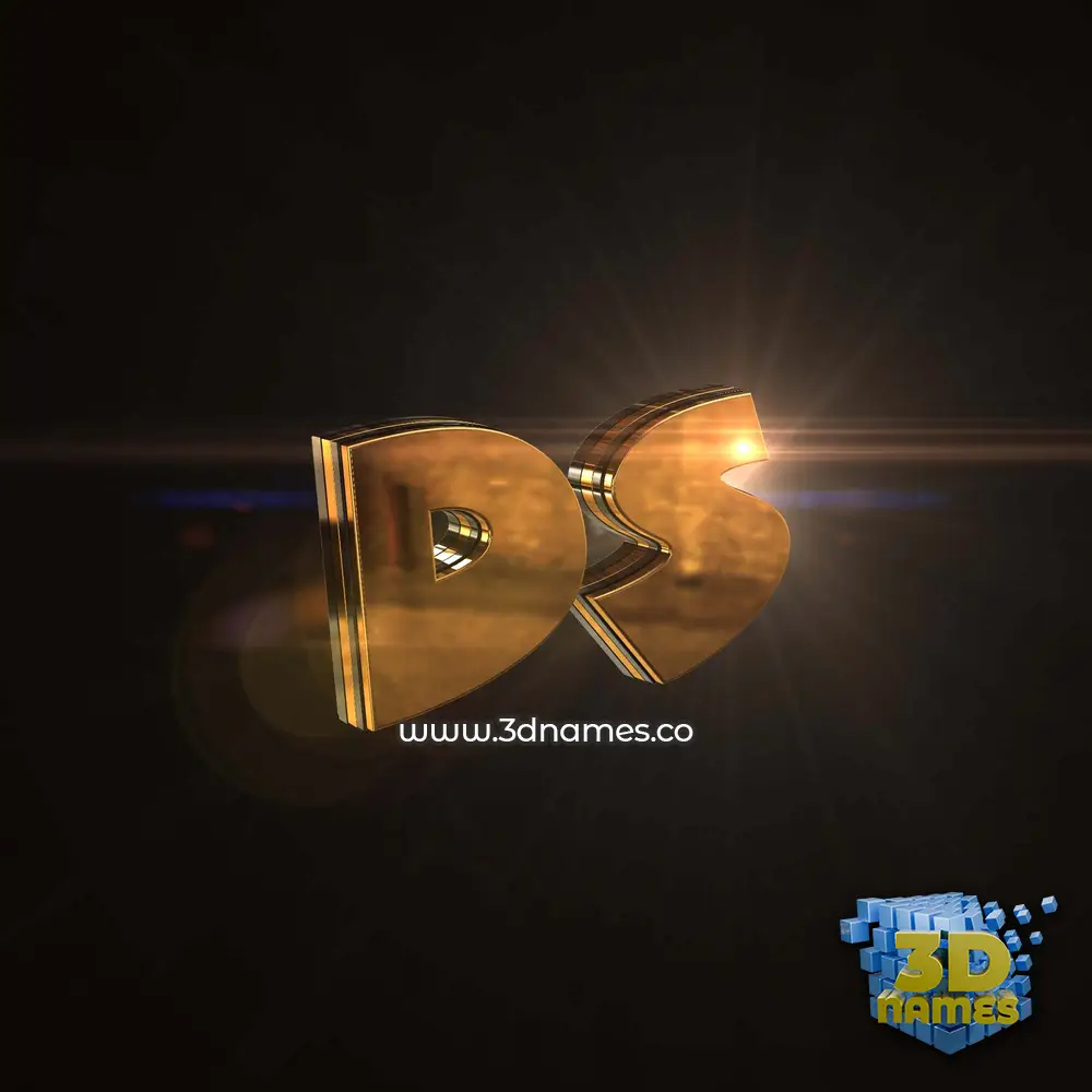 ds in Golden Sparkle style - 3D name wallpaper