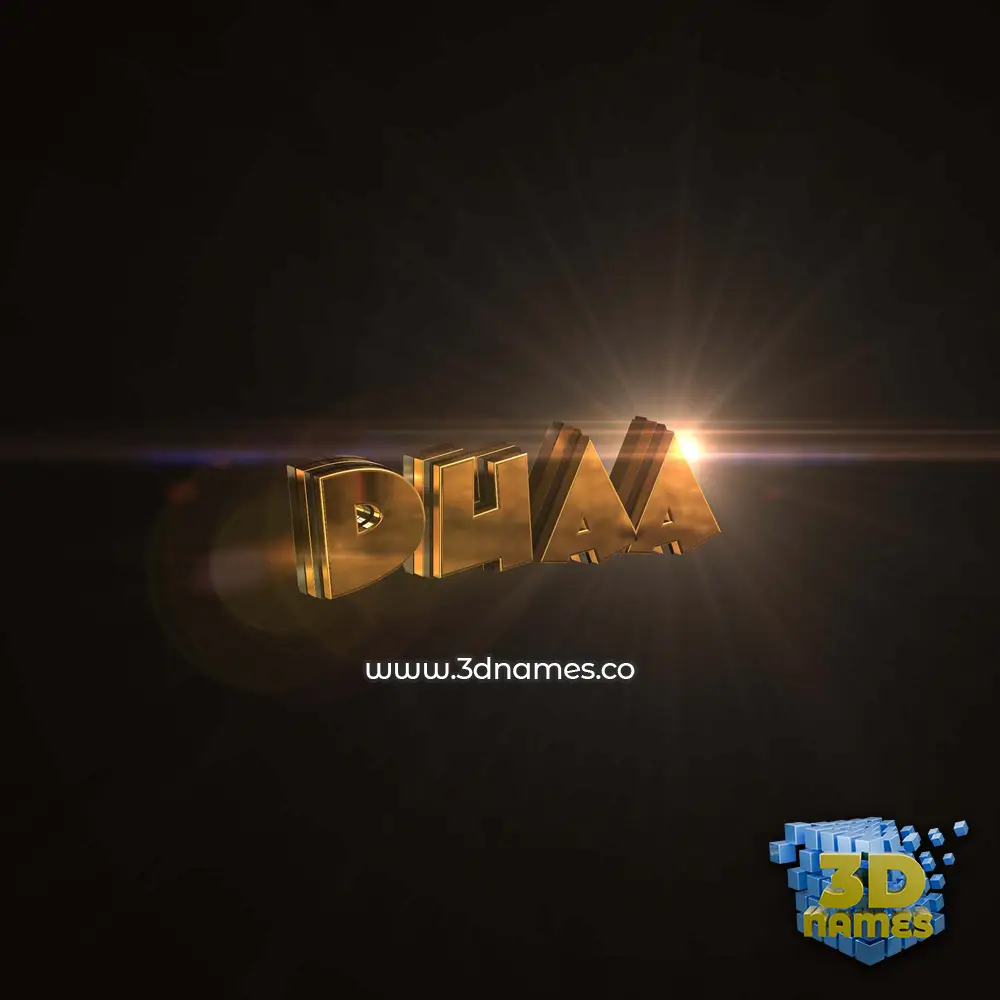 duaa in Golden Sparkle style - 3D name wallpaper