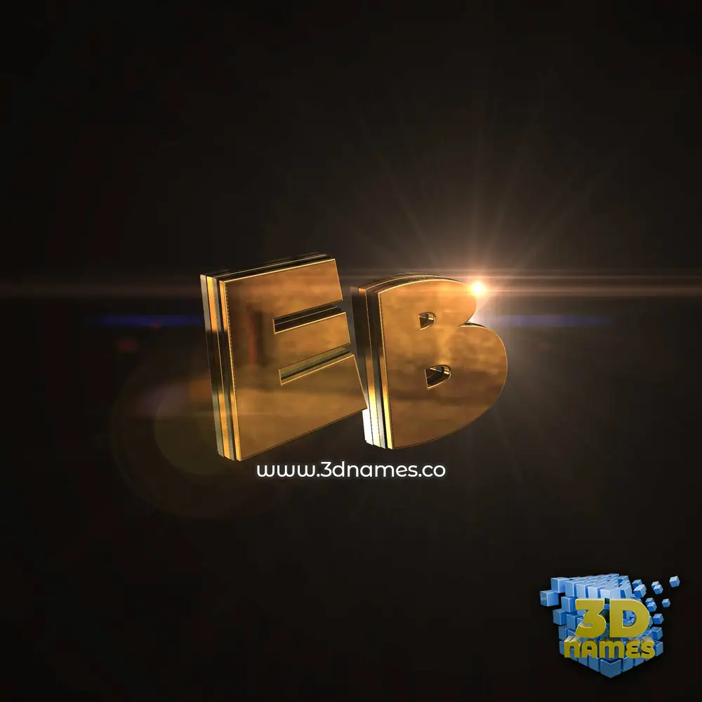 eb in Golden Sparkle style - 3D name wallpaper