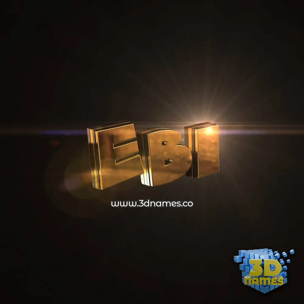 ebi in Golden Sparkle style - 3D name wallpaper