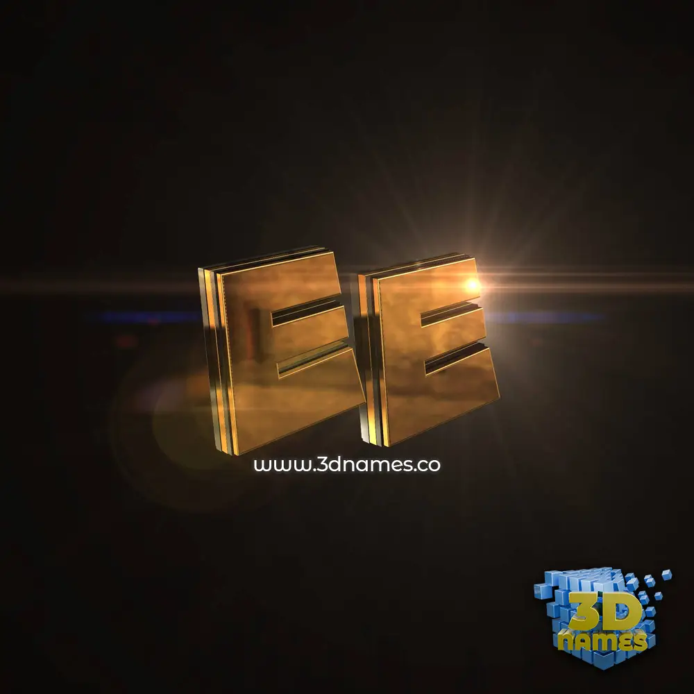 ee in Golden Sparkle style - 3D name wallpaper