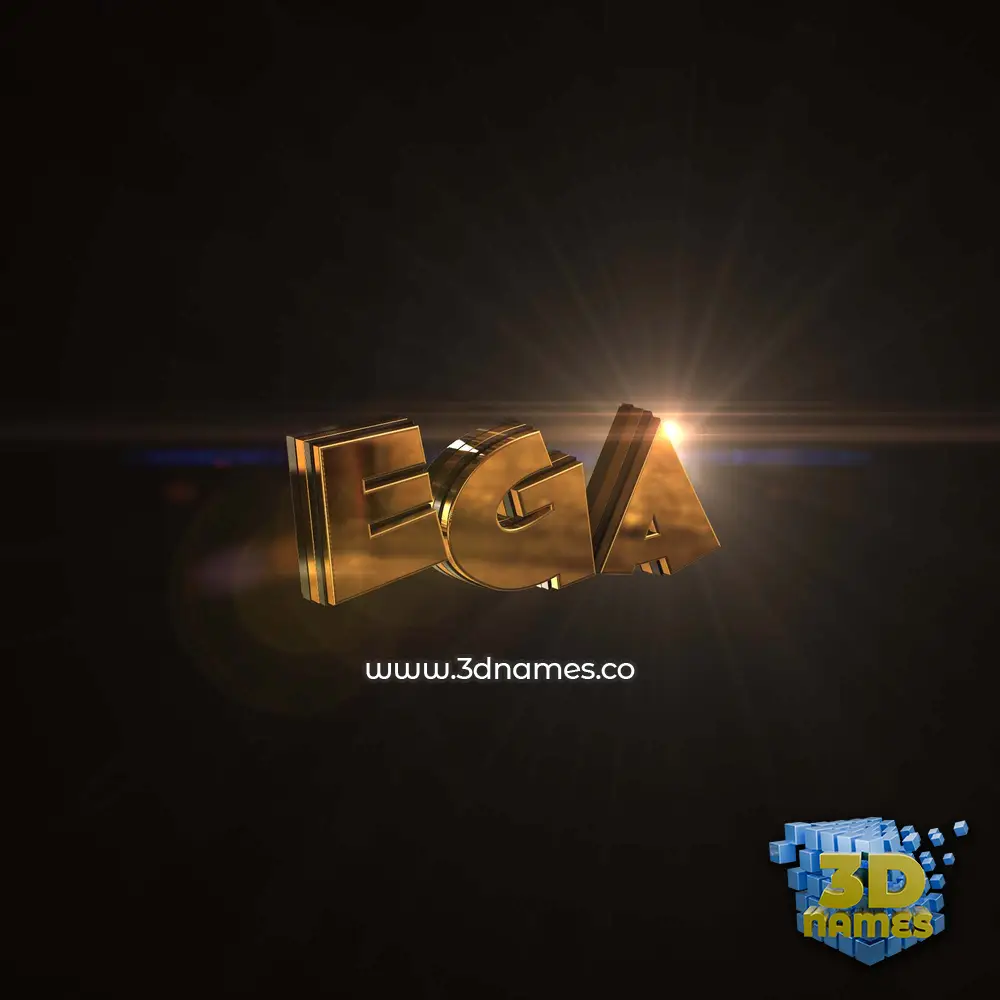 ega in Golden Sparkle style - 3D name wallpaper