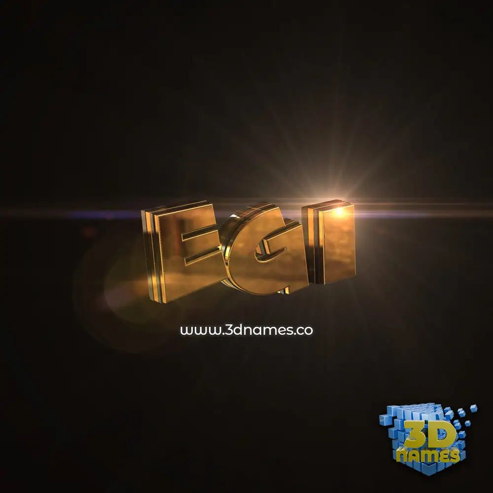 egi in Golden Sparkle style - 3D name wallpaper