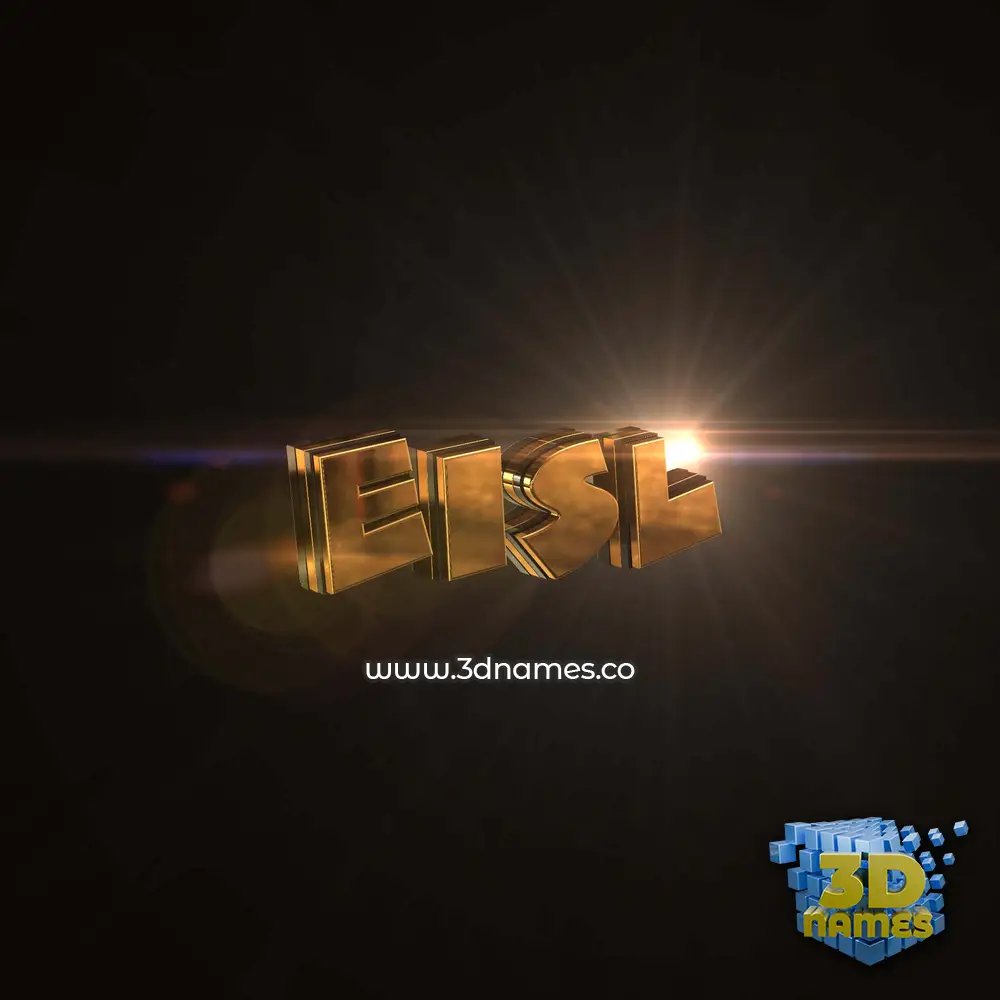 eisl in Golden Sparkle style - 3D name wallpaper