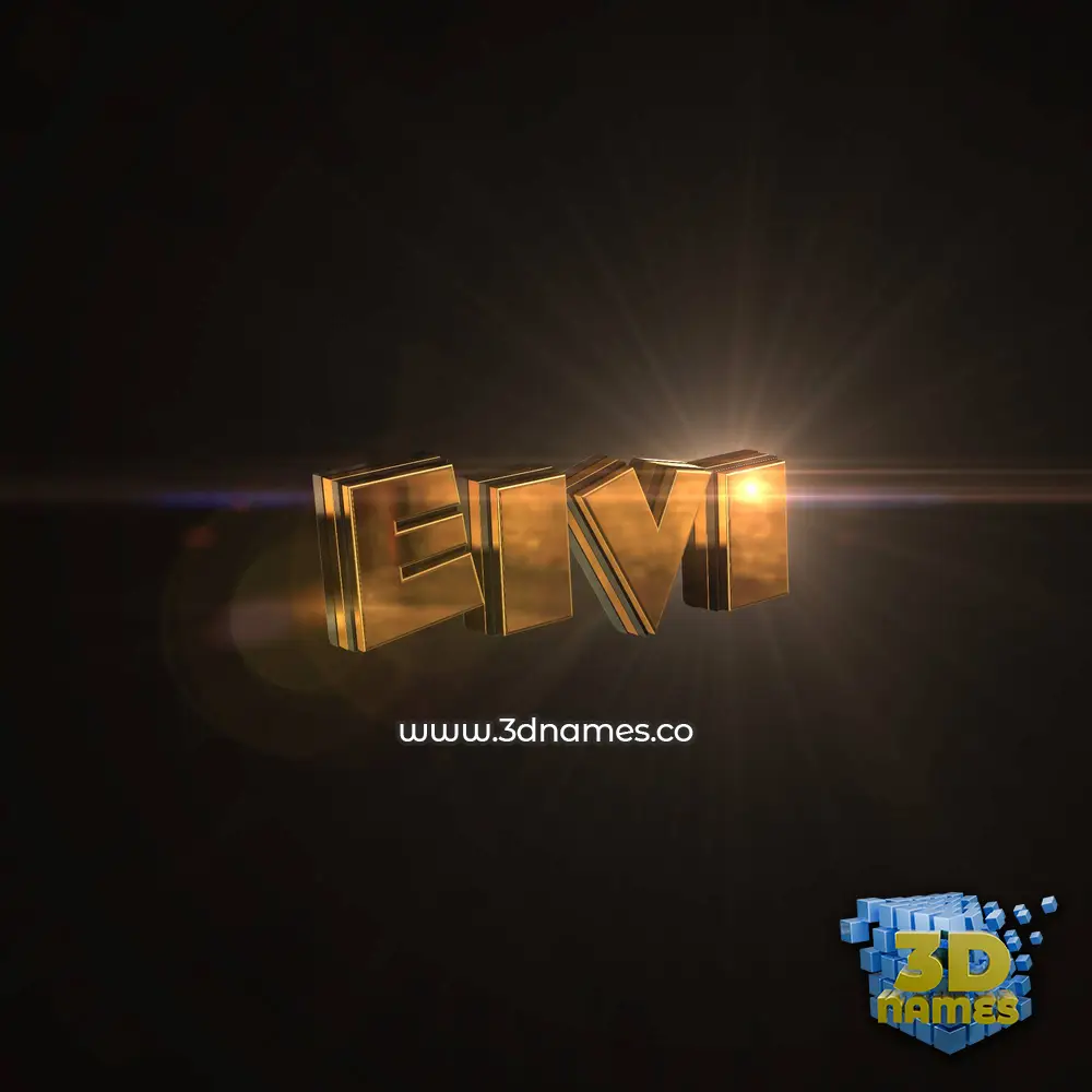 eivi in Golden Sparkle style - 3D name wallpaper