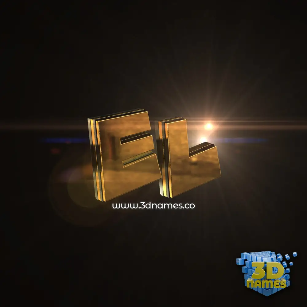 el in Golden Sparkle style - 3D name wallpaper