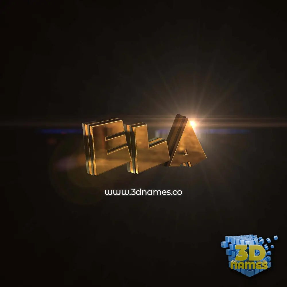 ela in Golden Sparkle style - 3D name wallpaper