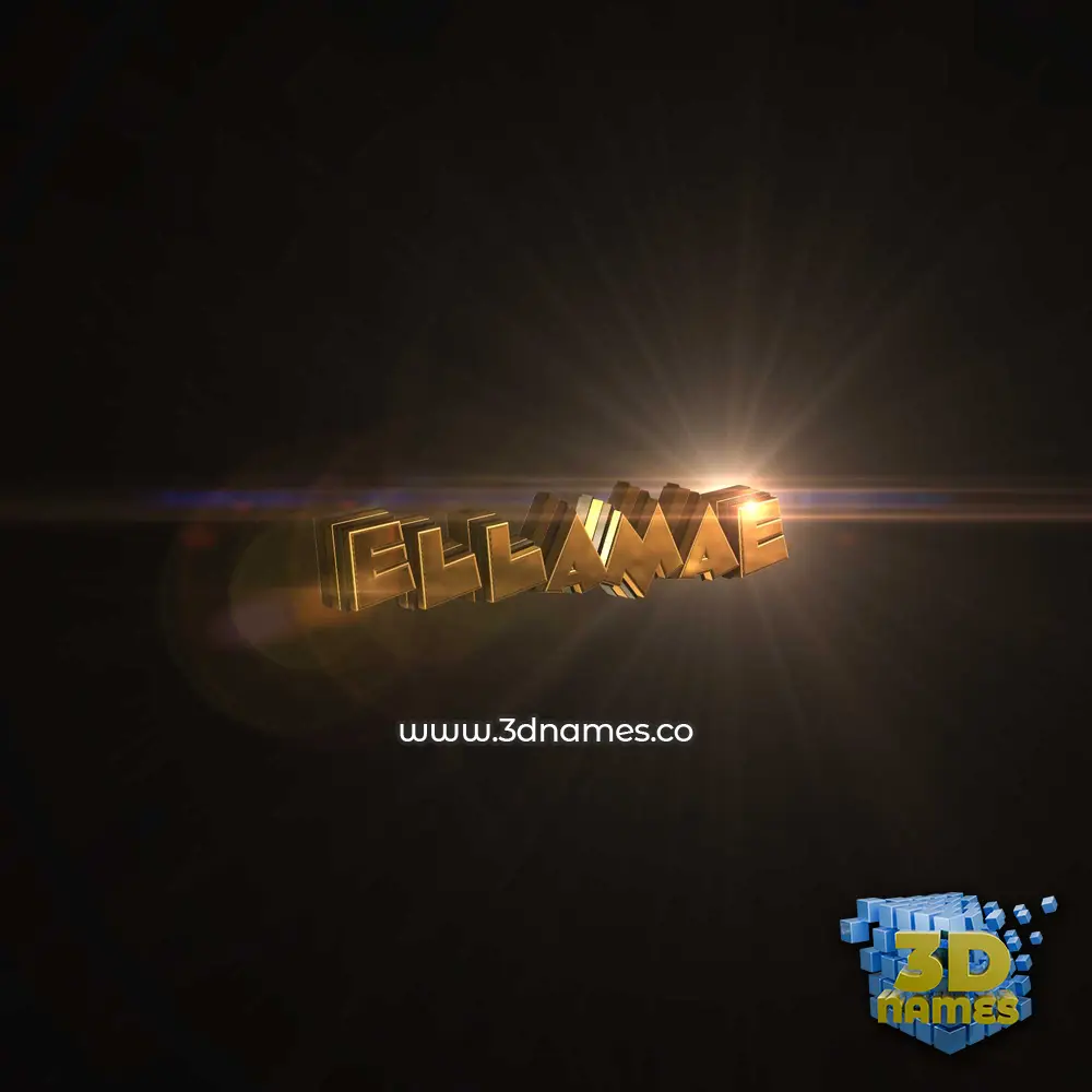 ellamae in Golden Sparkle style - 3D name wallpaper