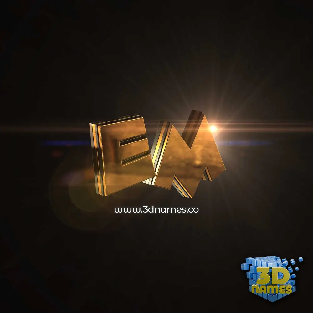 em in Golden Sparkle style - 3D name wallpaper