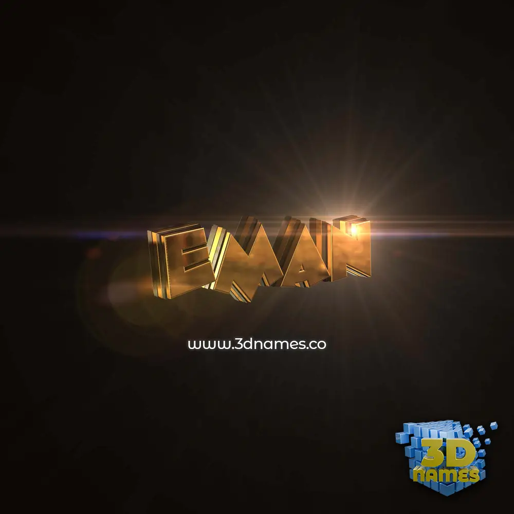 eman in Golden Sparkle style - 3D name wallpaper