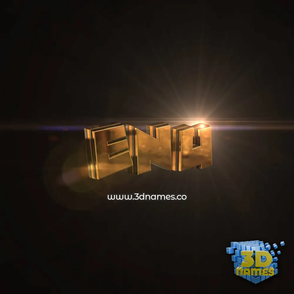 enu in Golden Sparkle style - 3D name wallpaper