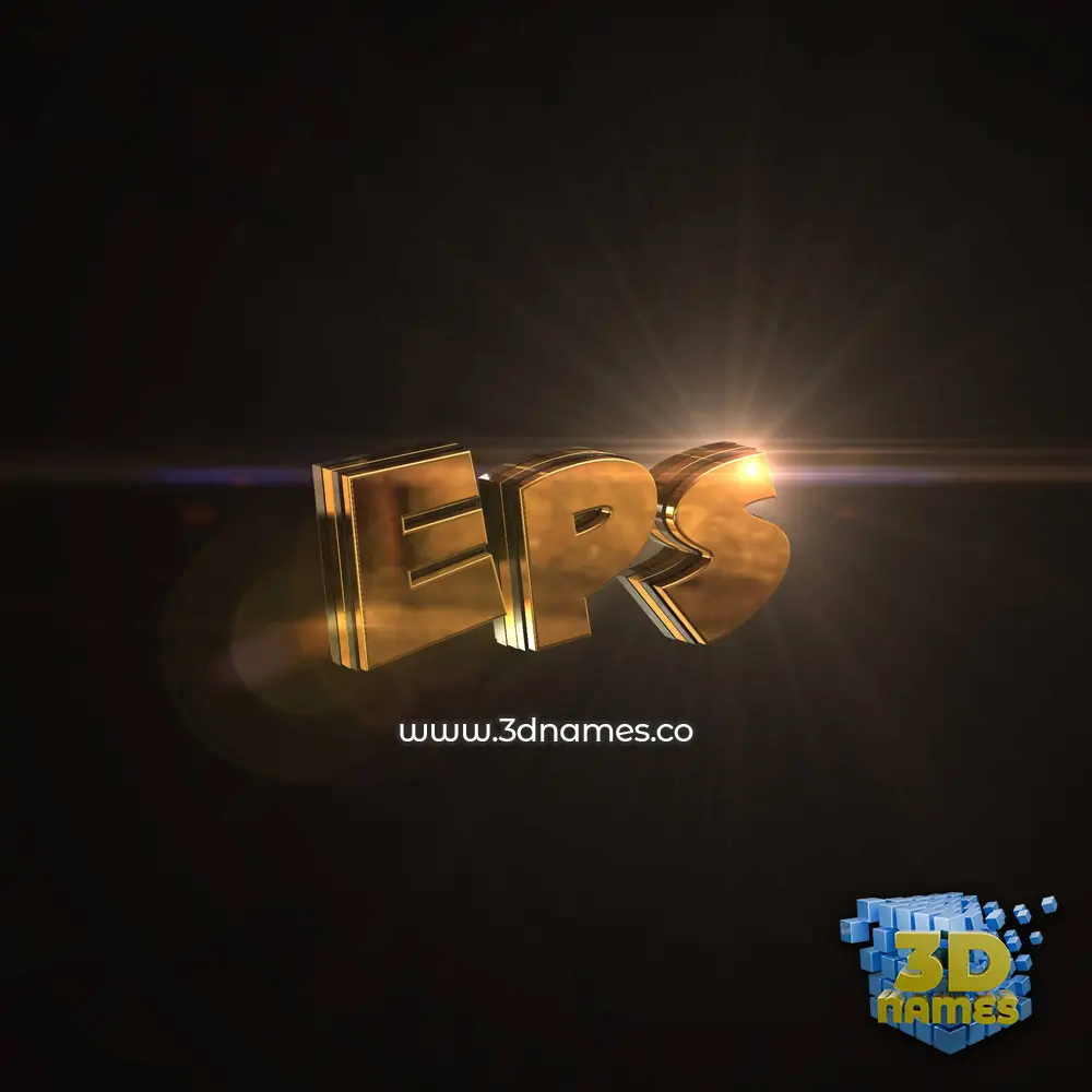eps in Golden Sparkle style - 3D name wallpaper