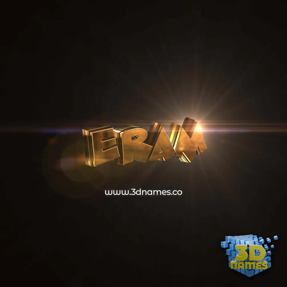 eram in Golden Sparkle style - 3D name wallpaper