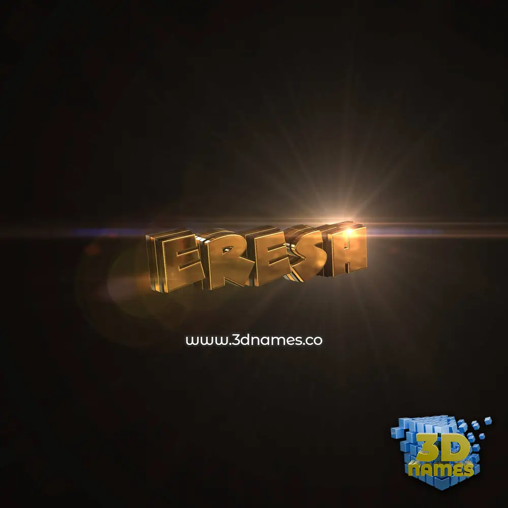 eresh in Golden Sparkle style - 3D name wallpaper