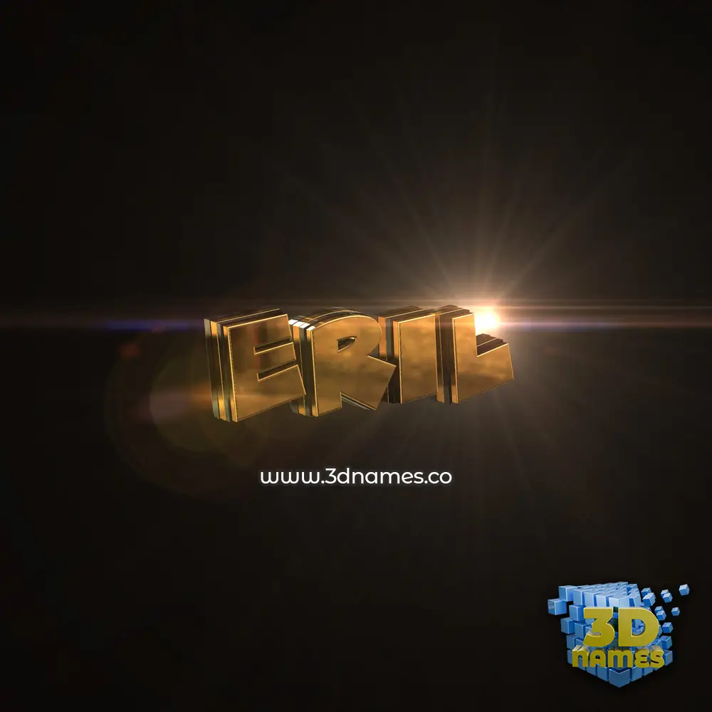 eril in Golden Sparkle style - 3D name wallpaper
