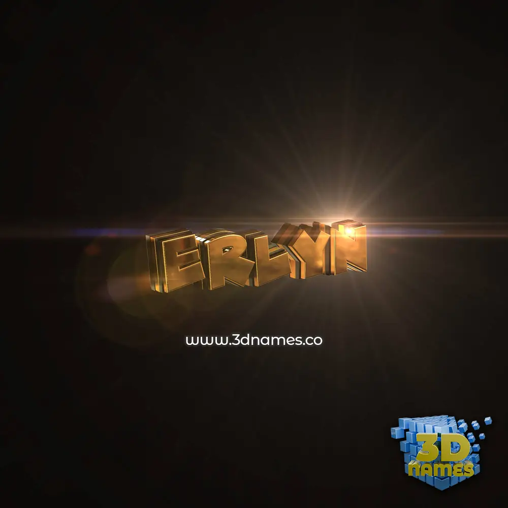 erlyn in Golden Sparkle style - 3D name wallpaper