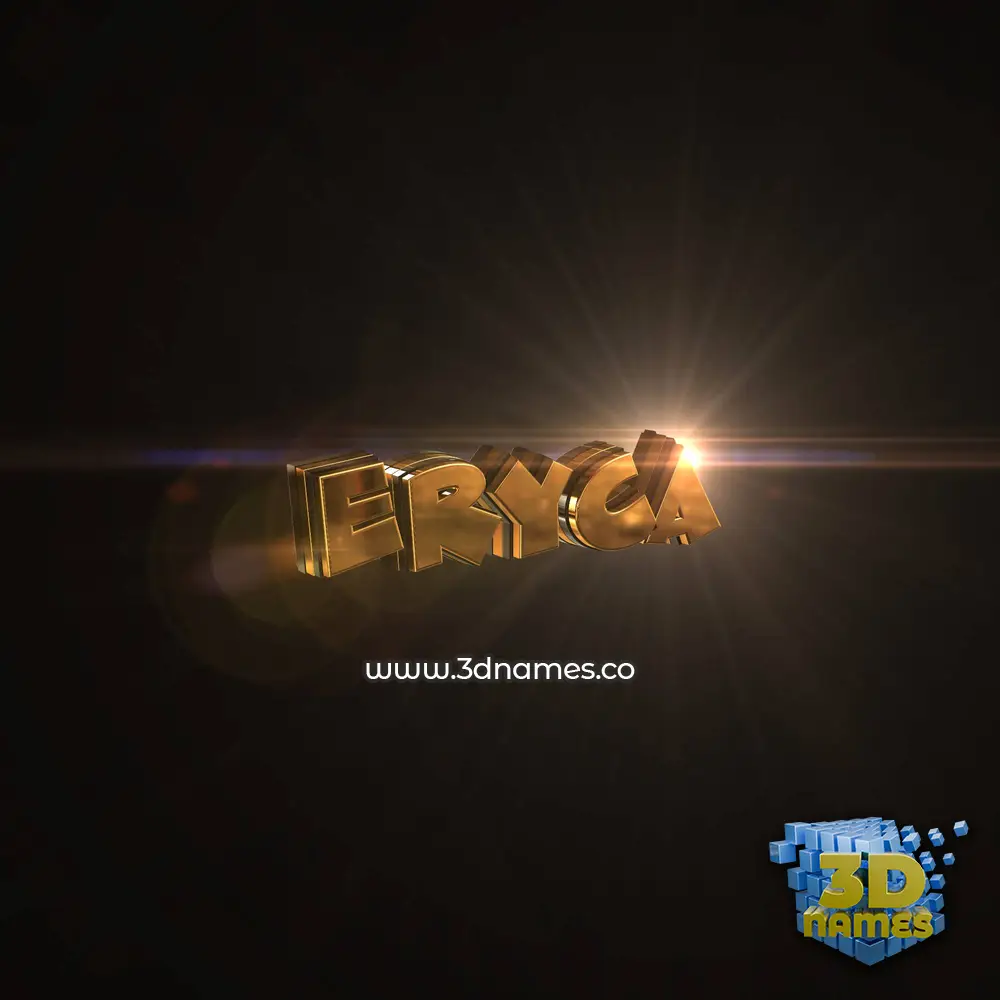 eryca in Golden Sparkle style - 3D name wallpaper