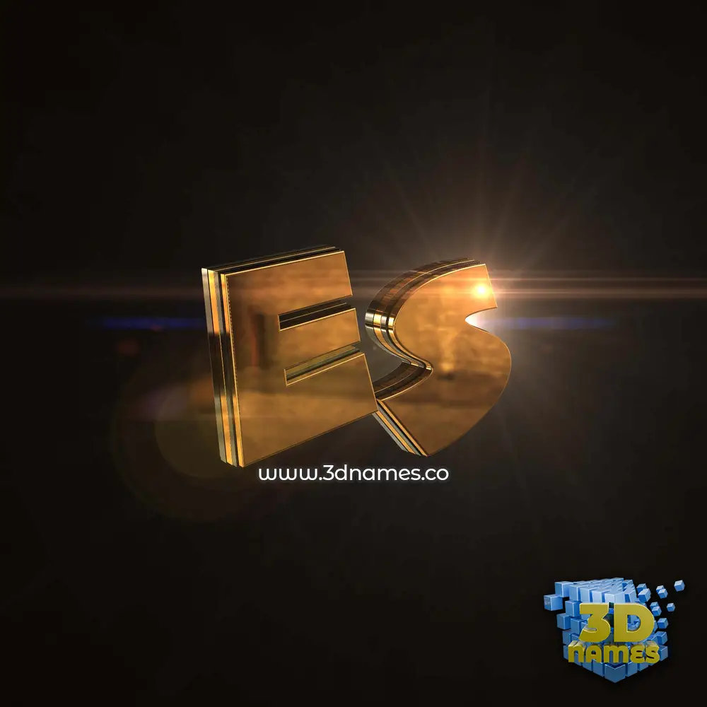 es in Golden Sparkle style - 3D name wallpaper