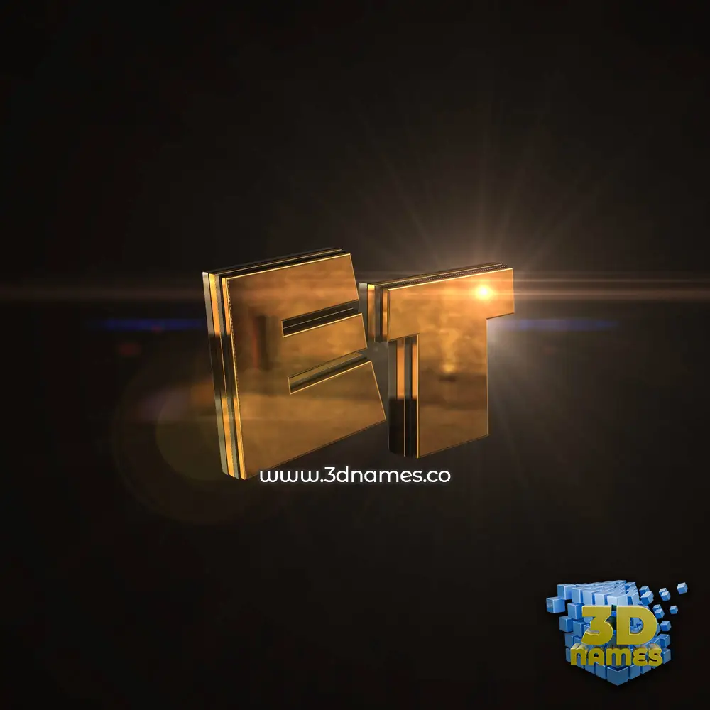 et in Golden Sparkle style - 3D name wallpaper