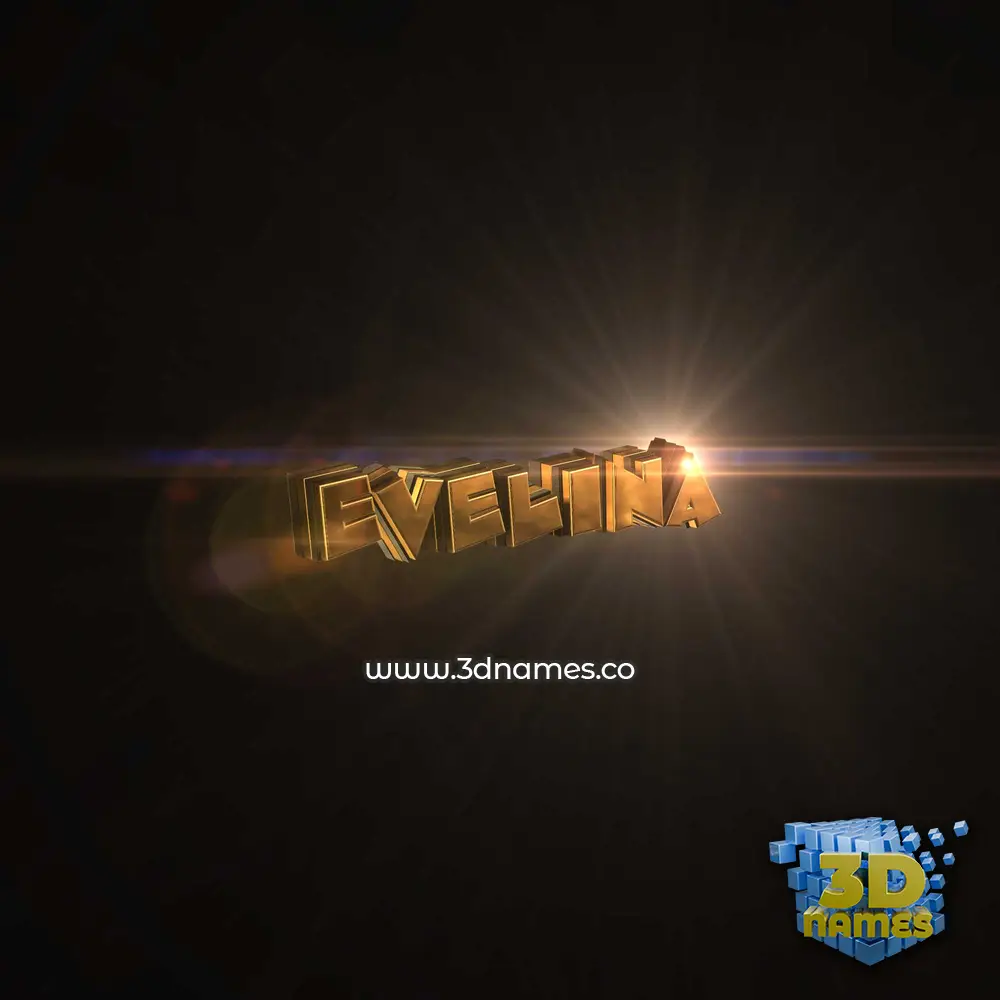 evelina in Golden Sparkle style - 3D name wallpaper